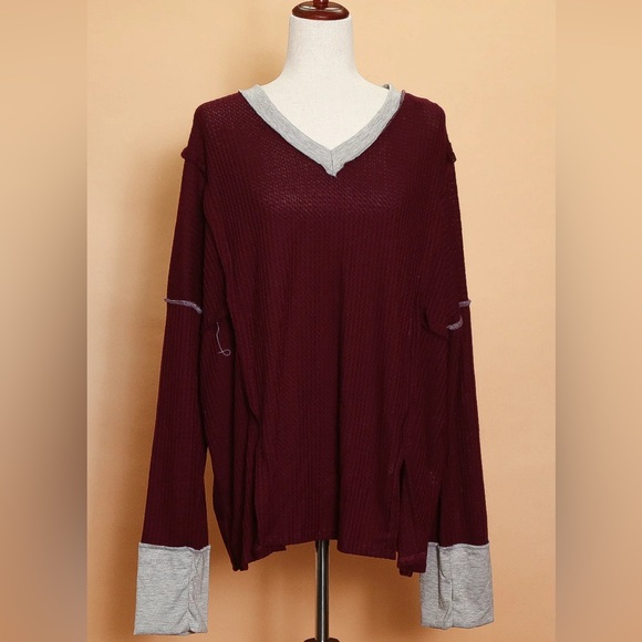 NWT Sugarfox MAROON THERMAL TOP - Picture 1 of 1